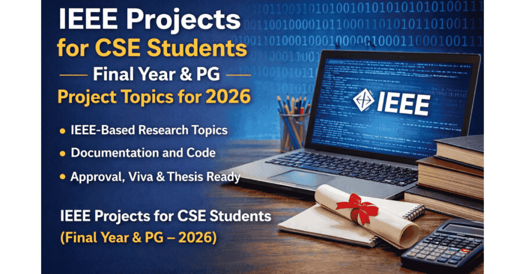 IEEE projects for CSE students (Final Year and PG 2026) including research topics, documentation, and viva-ready project guidance